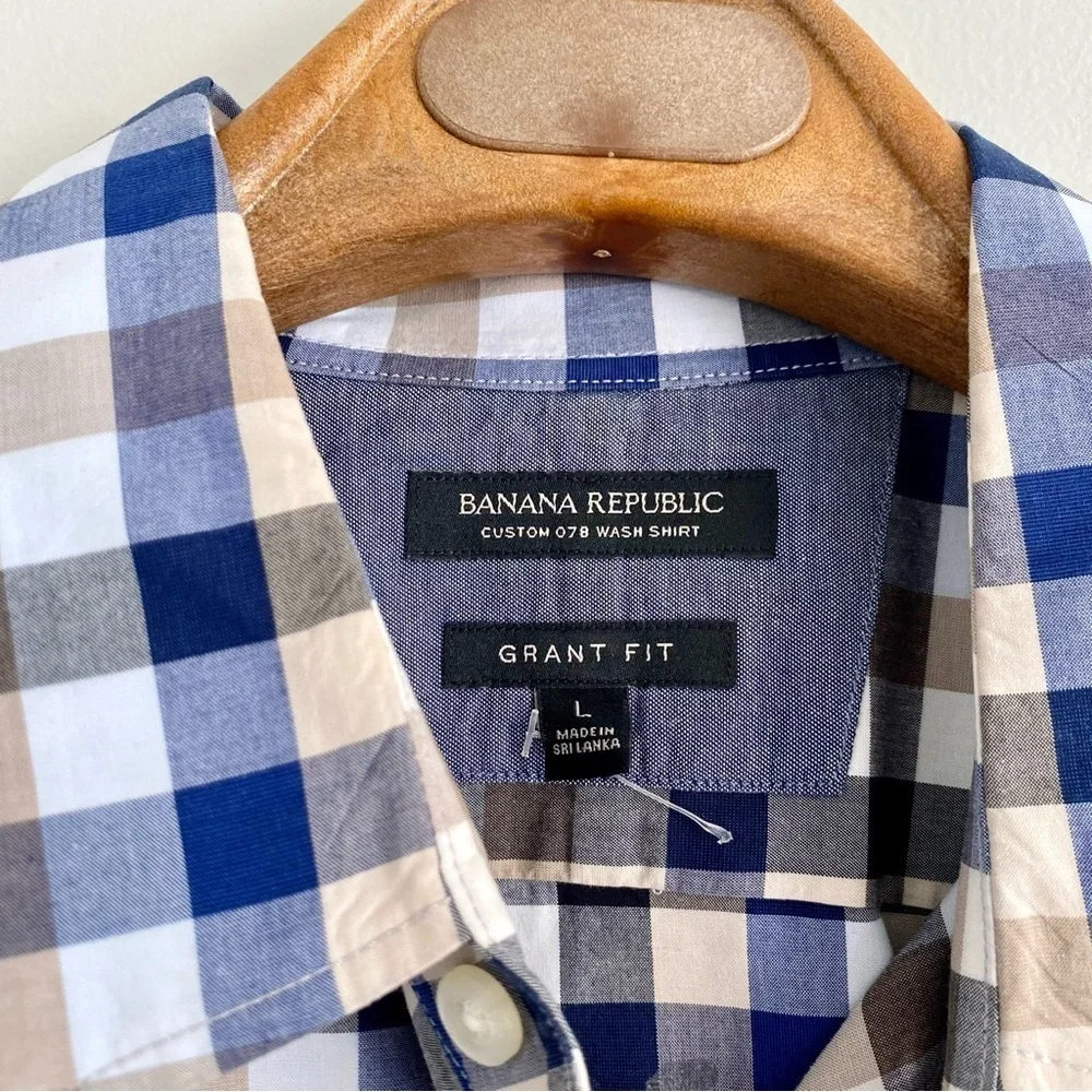Banana Republic Grant Fit Plaid Shirt Size Large